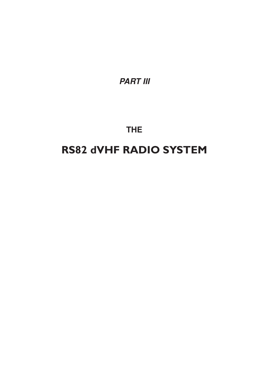 PART IIITHERS82 dVHF RADIO SYSTEM