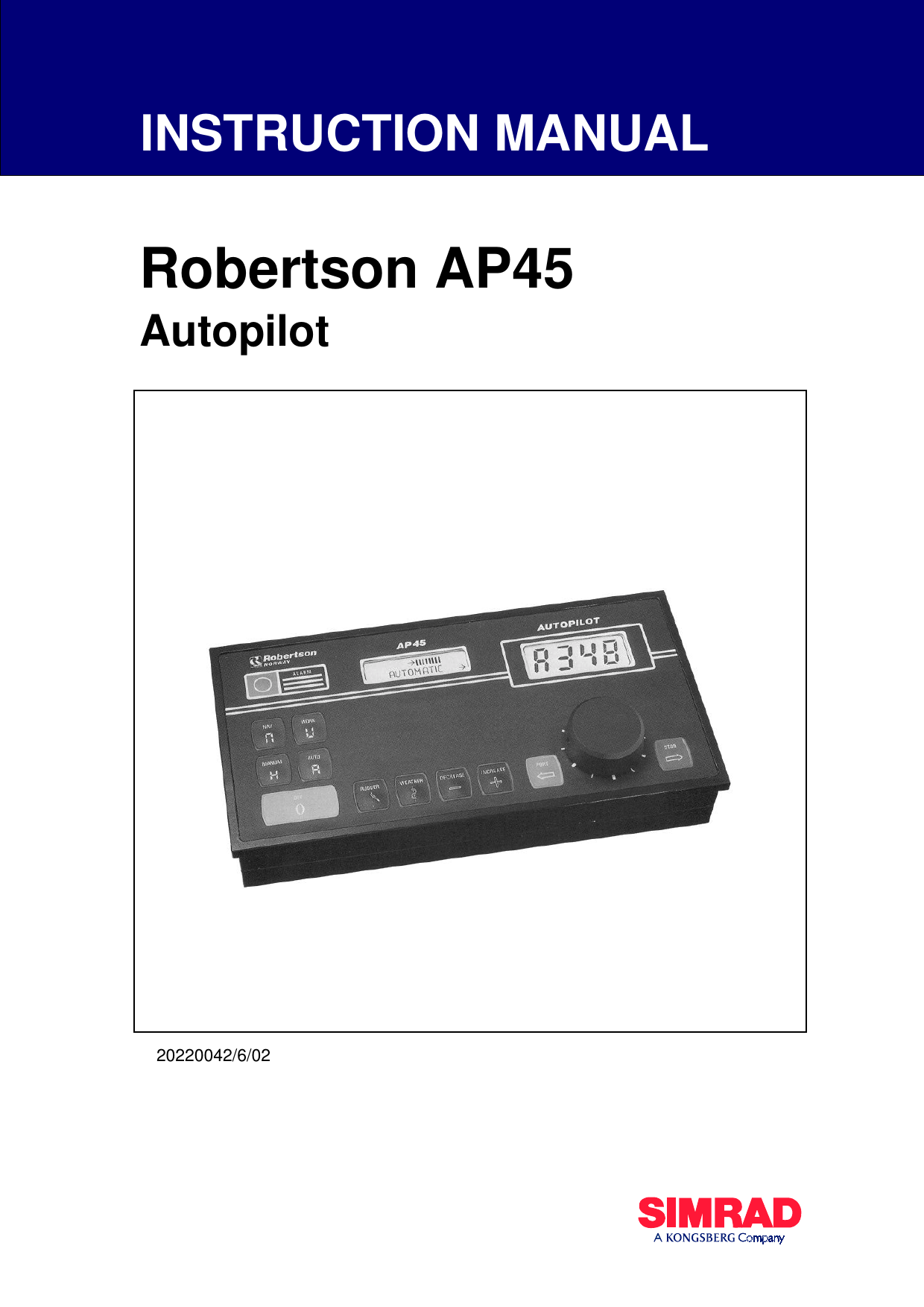 4 Instruction pour l`Autopilote Autopilot Instructions