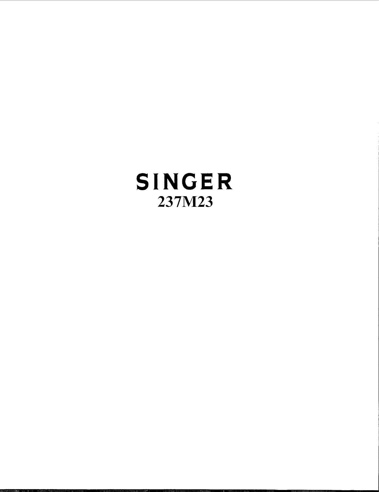 Page 1 of 5 - Singer Singer-237M23-Users-Manual-  Singer-237m23-users-manual