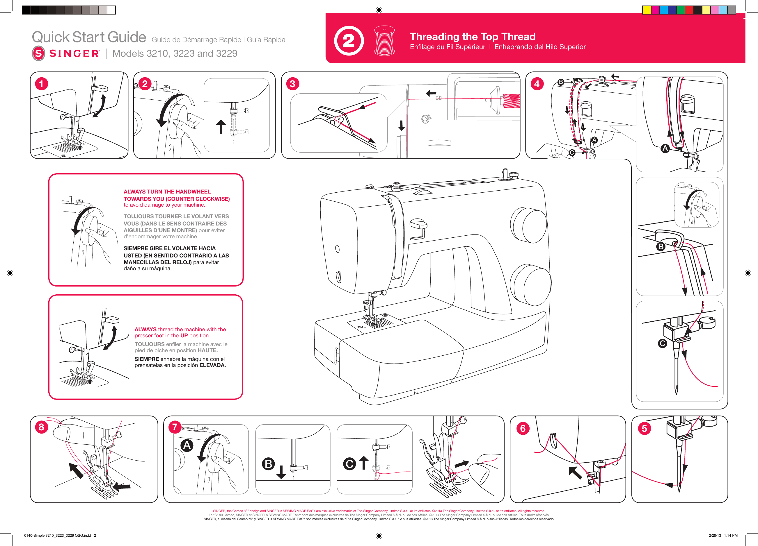 Page 2 of 2 - Singer Singer-3223-Simple-Quick-Start-Manual-  Singer-3223-simple-quick-start-manual