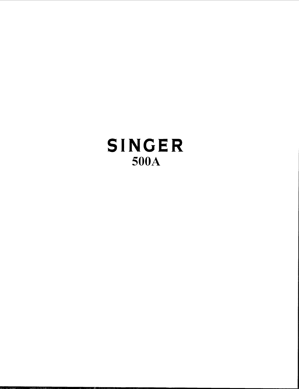 Page 1 of 5 - Singer Singer-500A-Users-Manual-  Singer-500a-users-manual