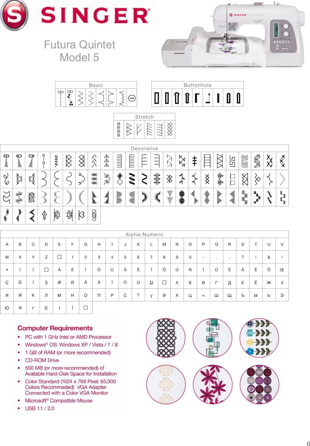 Page 6 of 6 - Singer Singer-5-Futura-Quintet-Product-Sheet-  Singer-5-futura-quintet-product-sheet