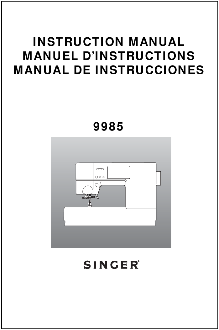 Singer 9985 Quantum Stylist Touch Instruction Manual 34729 04