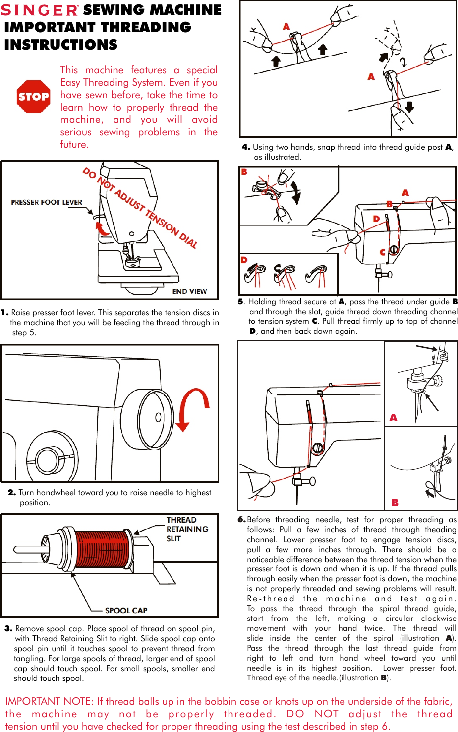 Page 2 of 2 - Singer Singer-P-1250-I-Professional-Quick-Start-Manual- 357626-002_REV1  Singer-p-1250-i-professional-quick-start-manual