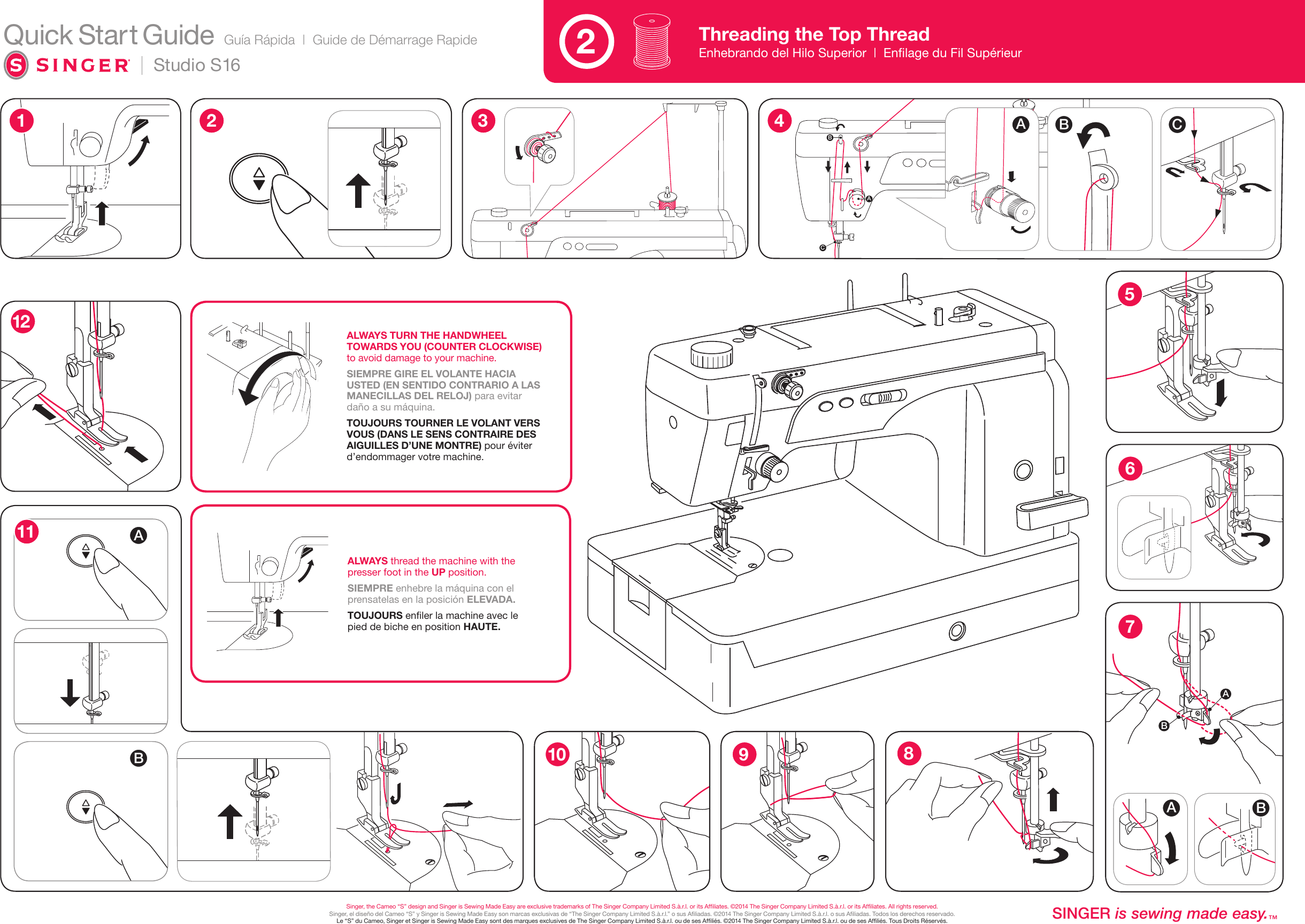 Page 2 of 2 - Singer Singer-S16-I-Studio-Quick-Start-Manual-  Singer-s16-i-studio-quick-start-manual
