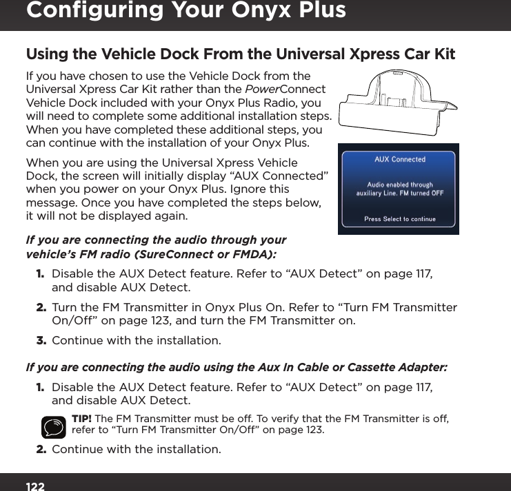 Page 122 of Sirius XM Radio SXPL2 Onyx PLUS G7.5 User Manual Onyx Plus G75 with Vehicle Kit User Guide indd