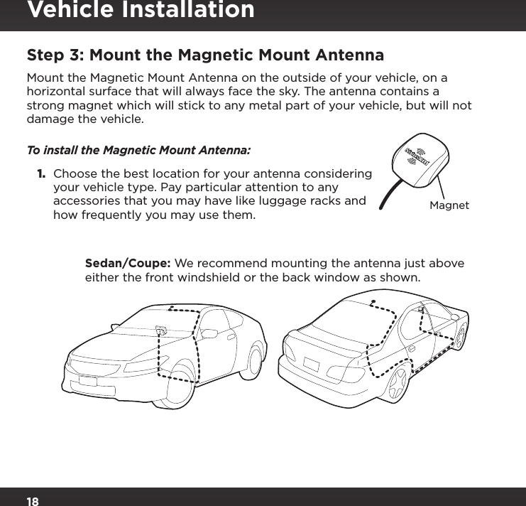 Page 18 of Sirius XM Radio SXPL2 Onyx PLUS G7.5 User Manual Onyx Plus G75 with Vehicle Kit User Guide indd