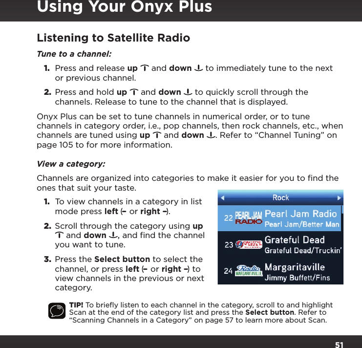 Page 51 of Sirius XM Radio SXPL2 Onyx PLUS G7.5 User Manual Onyx Plus G75 with Vehicle Kit User Guide indd