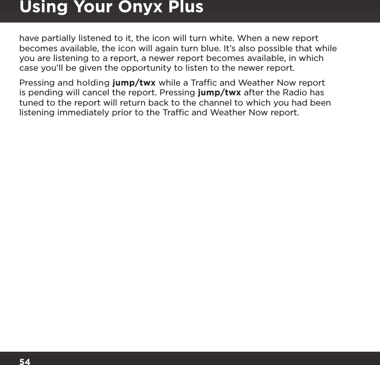 Page 54 of Sirius XM Radio SXPL2 Onyx PLUS G7.5 User Manual Onyx Plus G75 with Vehicle Kit User Guide indd