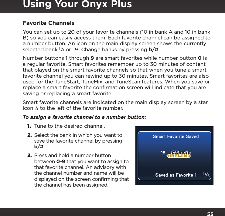 Page 55 of Sirius XM Radio SXPL2 Onyx PLUS G7.5 User Manual Onyx Plus G75 with Vehicle Kit User Guide indd