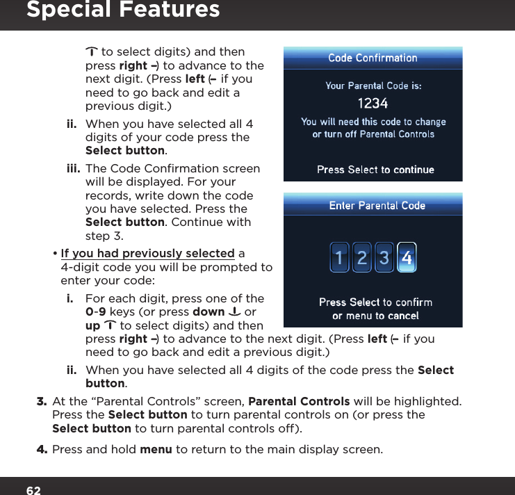 Page 62 of Sirius XM Radio SXPL2 Onyx PLUS G7.5 User Manual Onyx Plus G75 with Vehicle Kit User Guide indd