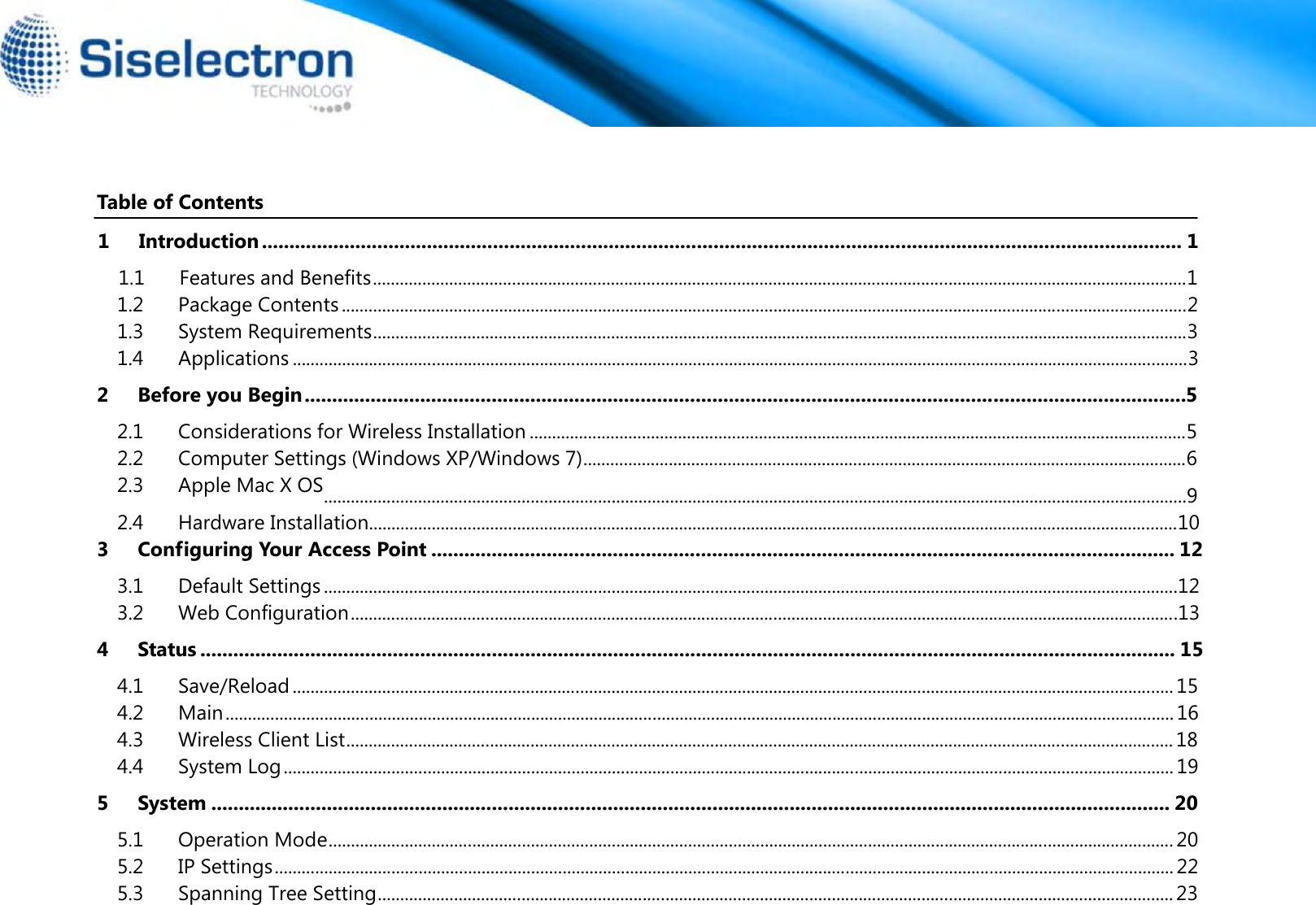 Page 2 of Siselectron Technology WE1210 Wireless N300 Indoor Access Point User Manual