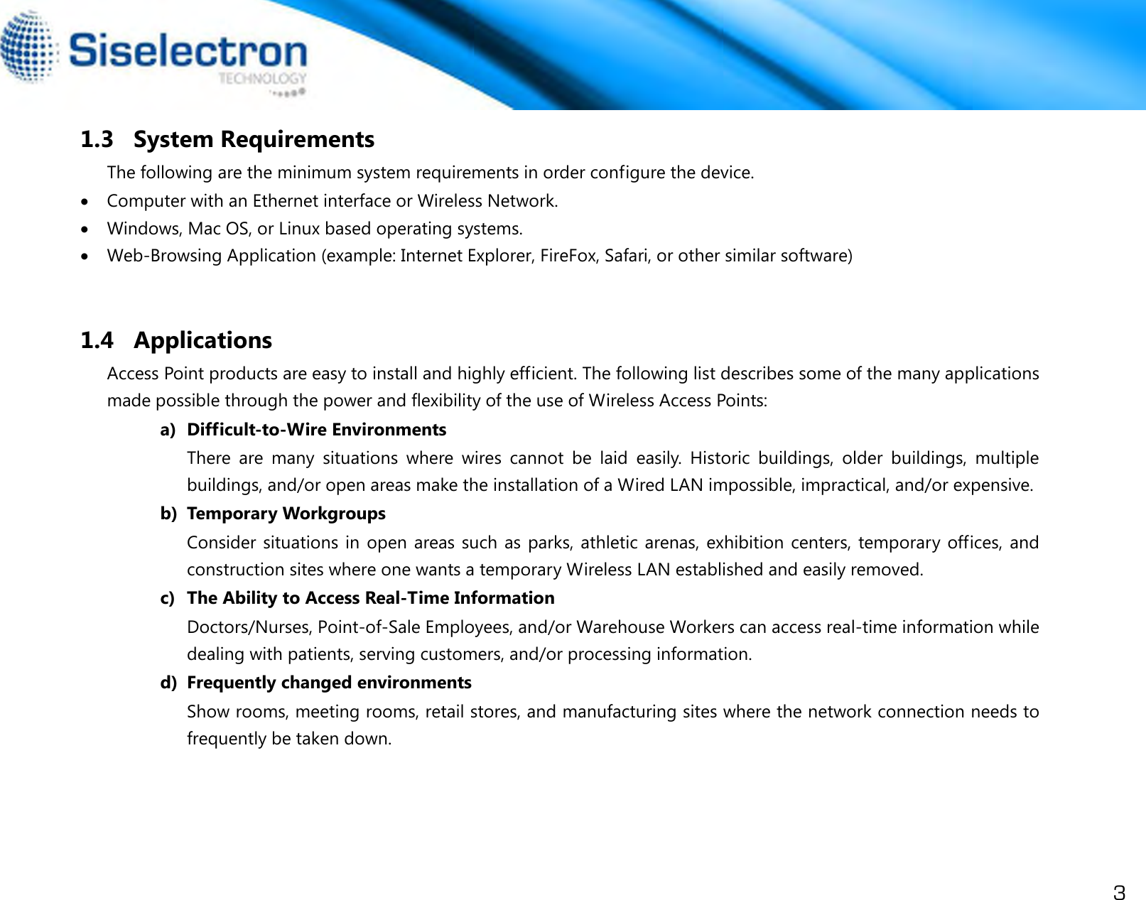 Page 6 of Siselectron Technology WE1210 Wireless N300 Indoor Access Point User Manual