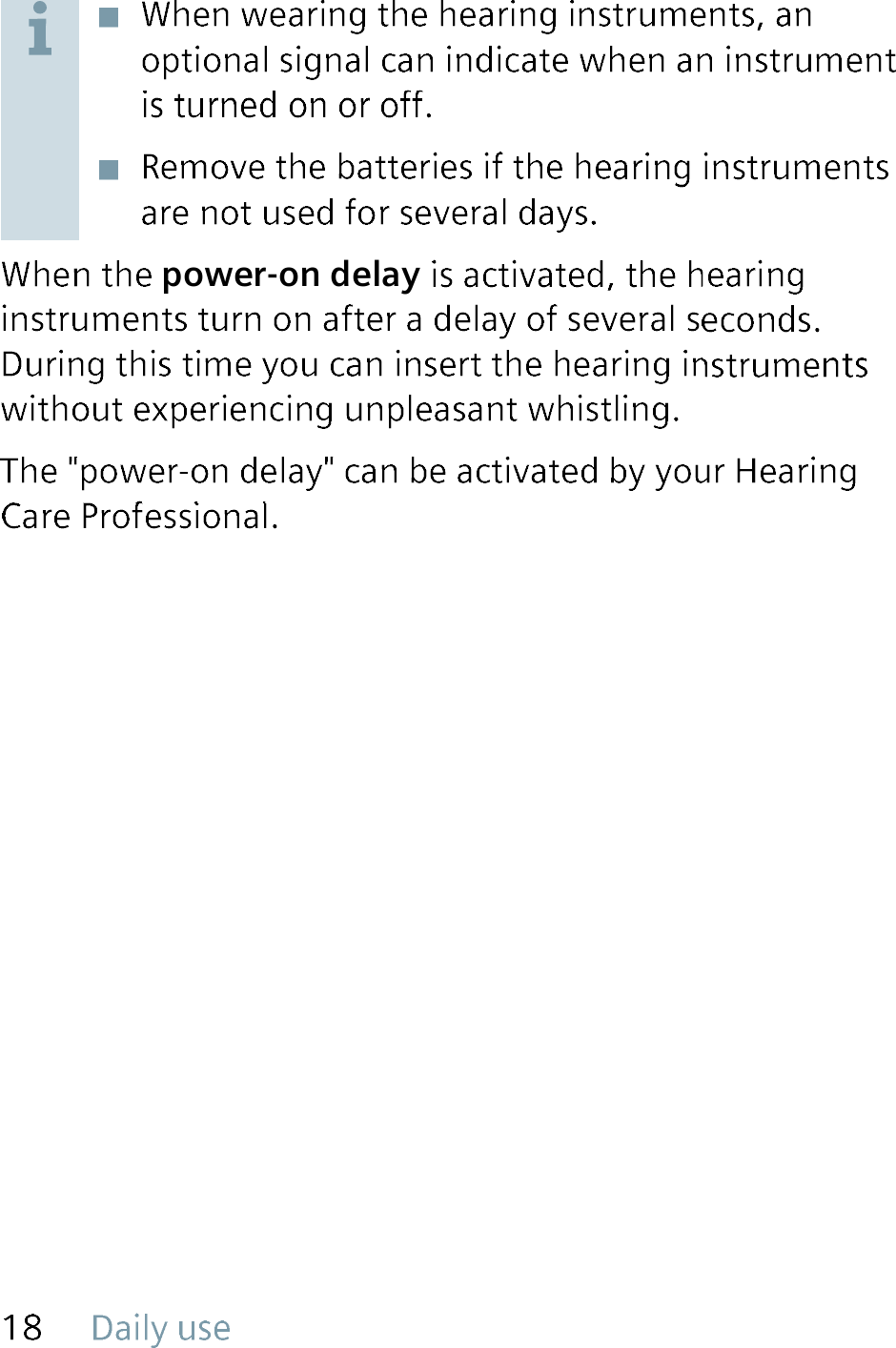 power-on delay