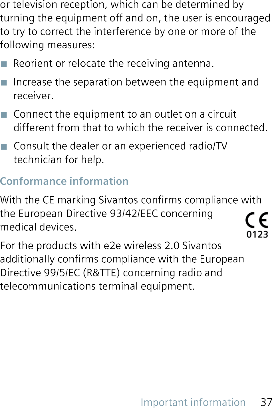  Conformance  information