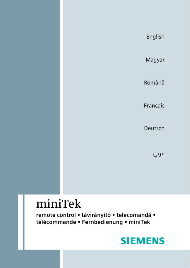  miniTekremote control • távirányító • telecomandă • télécommande • Fernbedienung • miniTekEnglishMagyarRomânăFrançaisDeutschﻲﺑﺮﻋ