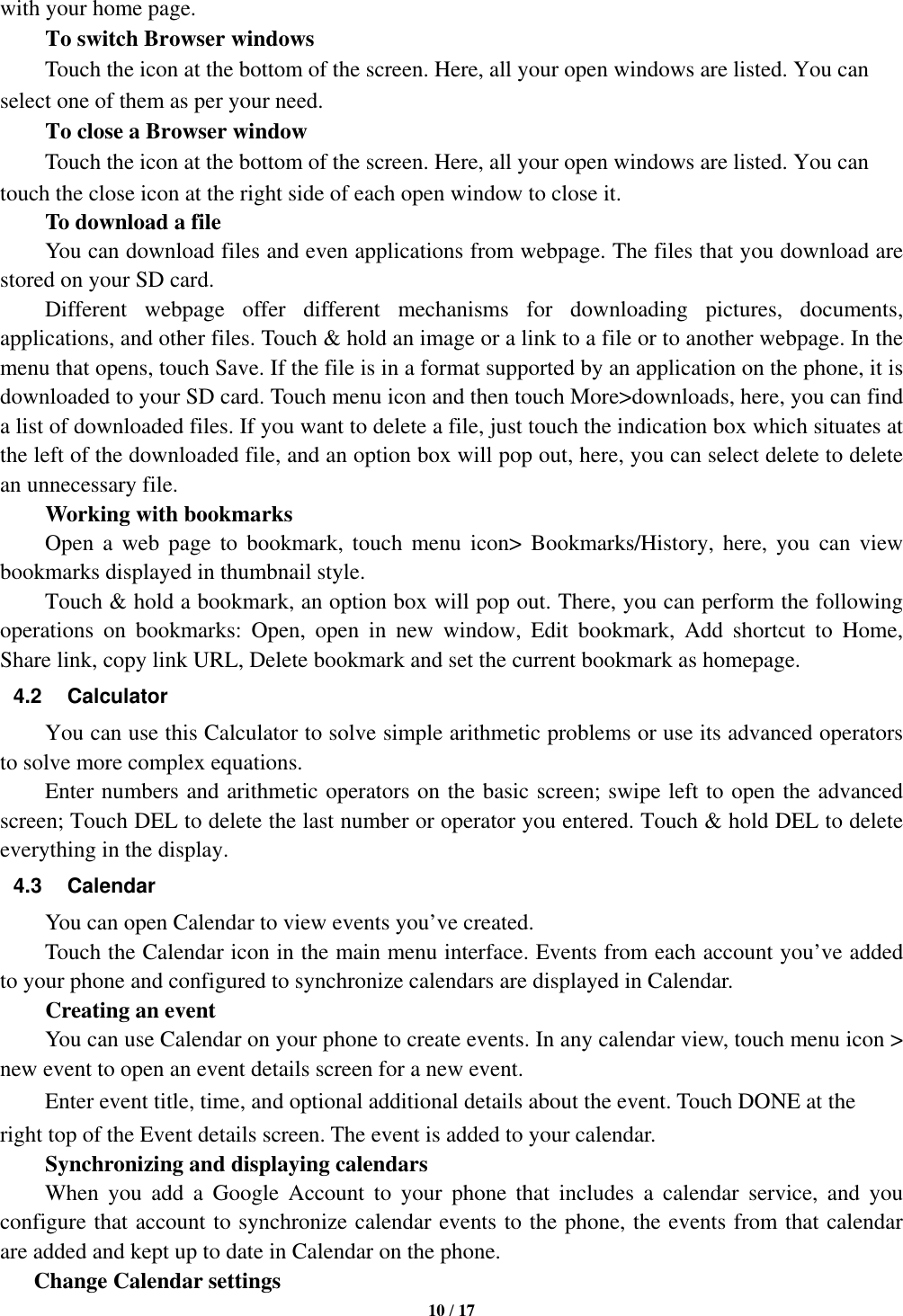 Page 10 of Sky Phone SKYELITEA55 4G Smart Phone User Manual