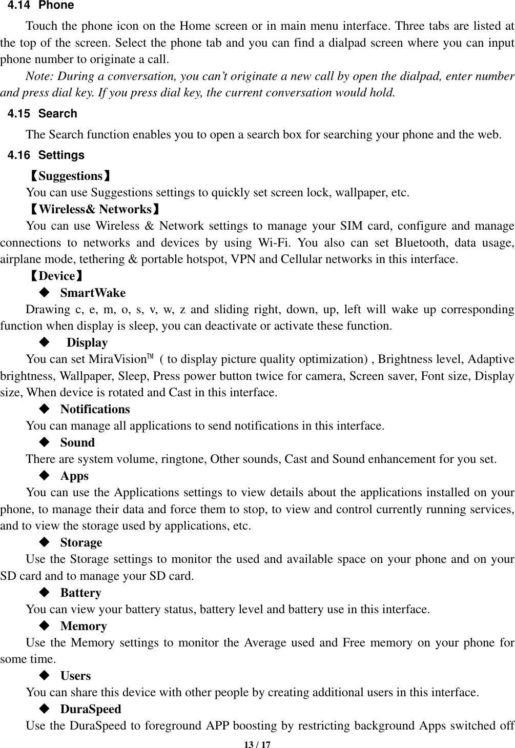 Page 13 of Sky Phone SKYELITEA55 4G Smart Phone User Manual