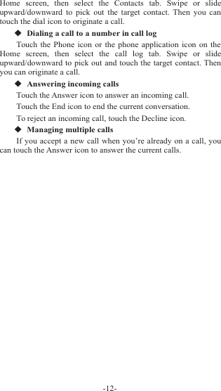 Page 13 of Sky Phone SKYPLATM4 3G Smart Phone User Manual             