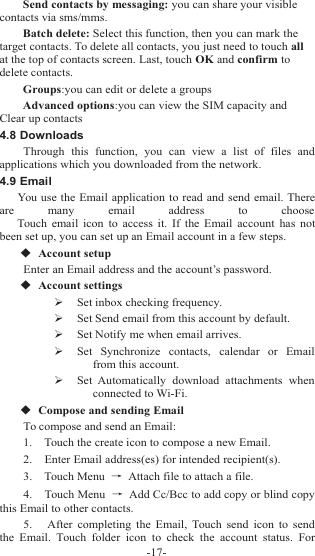 Page 18 of Sky Phone SKYPLATM4 3G Smart Phone User Manual             