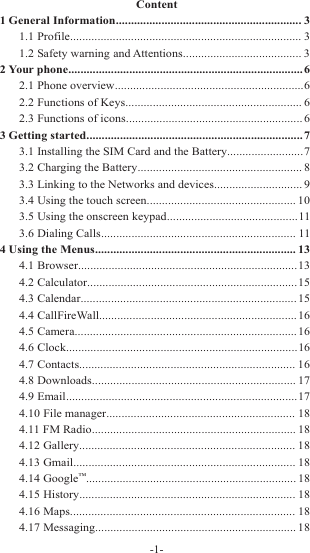 Page 2 of Sky Phone SKYPLATM4 3G Smart Phone User Manual             