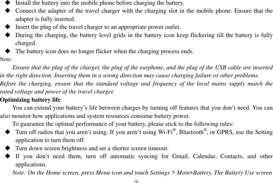 Page 9 of Sky Phone SKYPLATM5 3G Smart Phone User Manual 2  OK