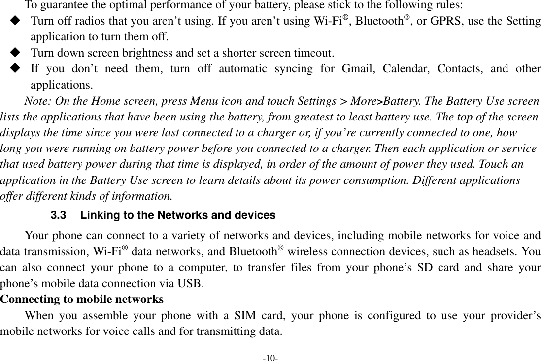 Page 10 of Sky Phone SKYPROIII Smart phone User Manual UM content 7 0 ENGLISH 