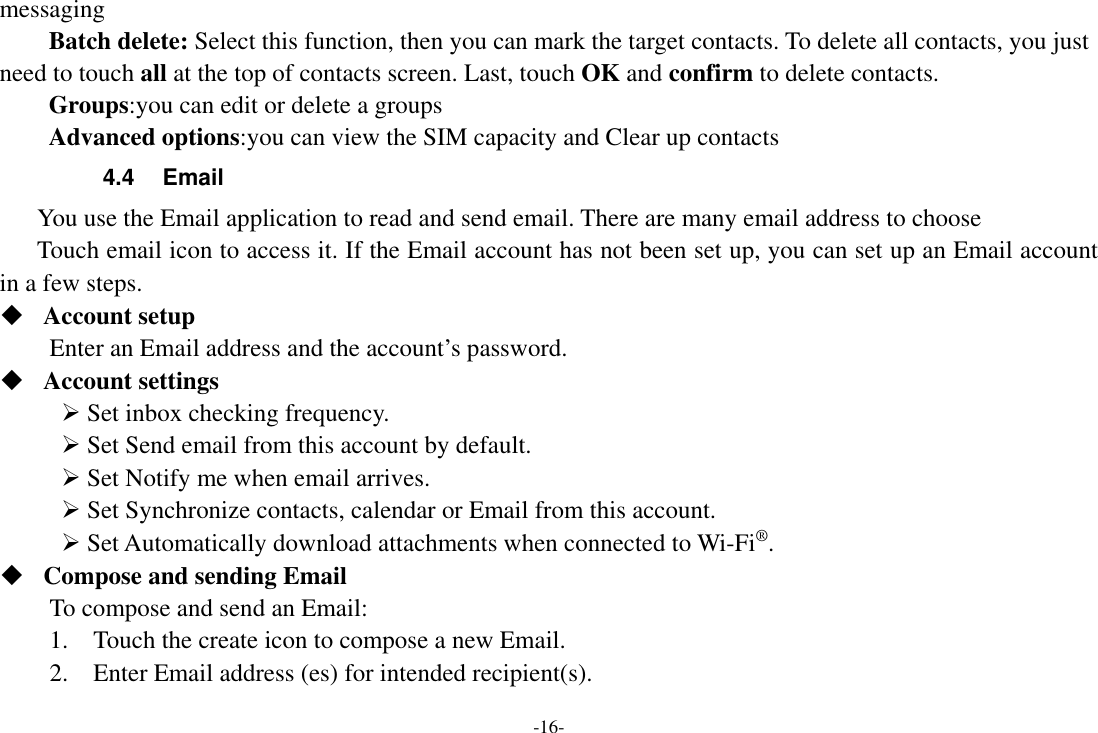 Page 16 of Sky Phone SKYPROIII Smart phone User Manual UM content 7 0 ENGLISH 
