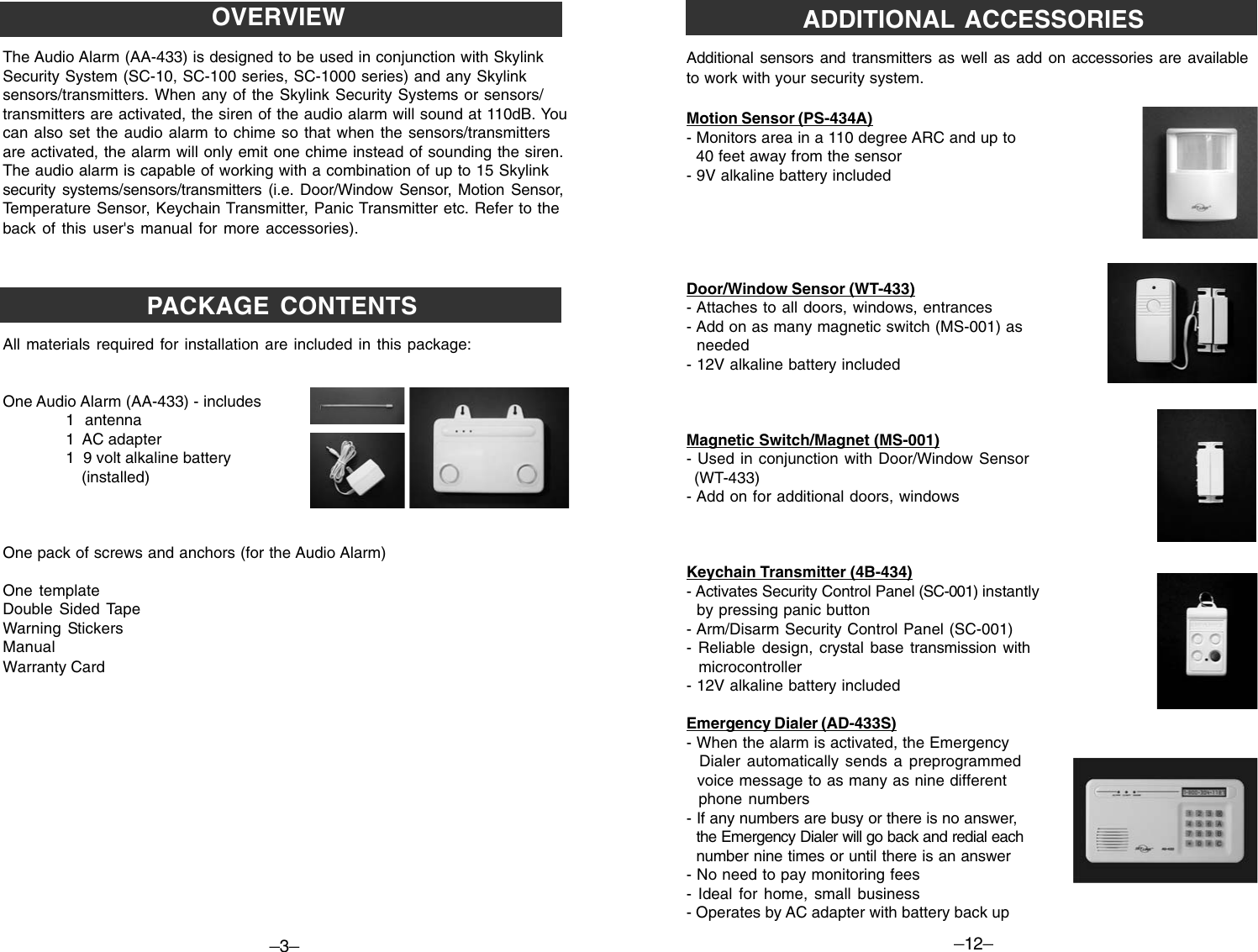 Page 4 of 8 - Skylink Skylink-Aa-433-Users-Manual- AA433Eng  Skylink-aa-433-users-manual