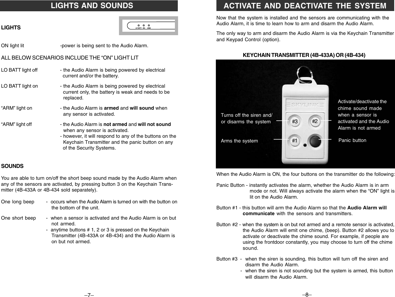 Page 8 of 8 - Skylink Skylink-Aa-433-Users-Manual- AA433Eng  Skylink-aa-433-users-manual