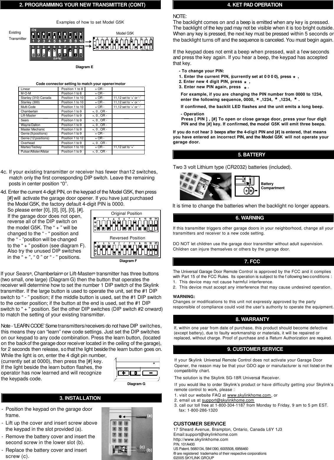 Page 2 of 2 - Skylink Skylink-G5K-Users-Manual- G  Skylink-g5k-users-manual