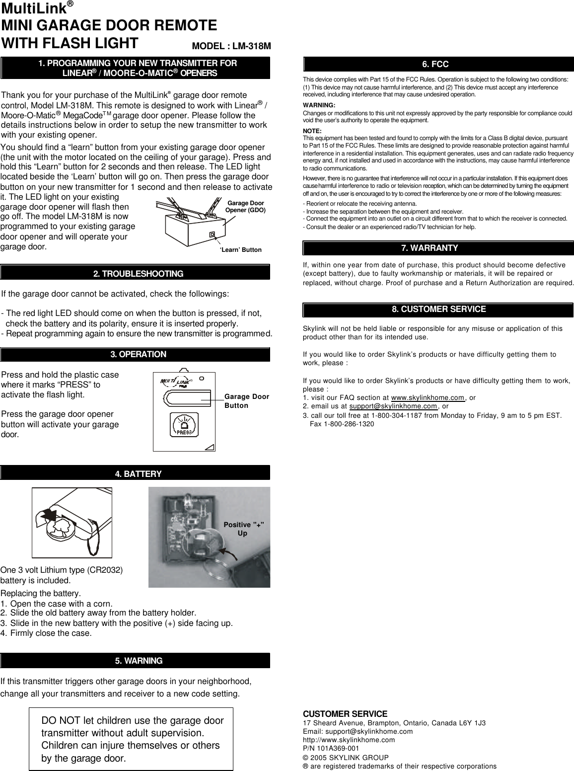 Skylink Multilink Lm 318m Users Manual E