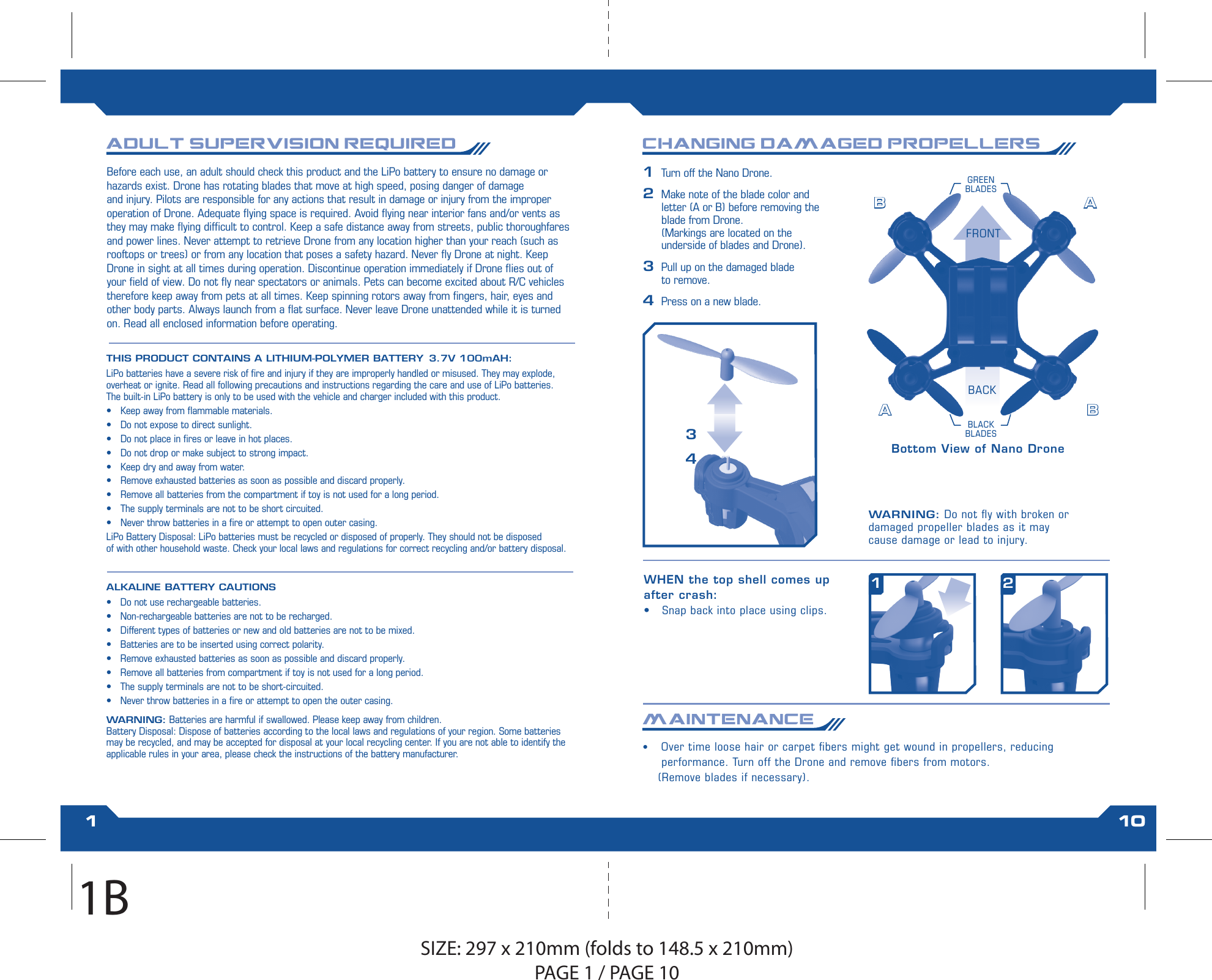 Page 2 of Skyrocket Toys 01529TX24G Sky Viper Nano Quad User Manual SV Nano Drone IS 050215 F1