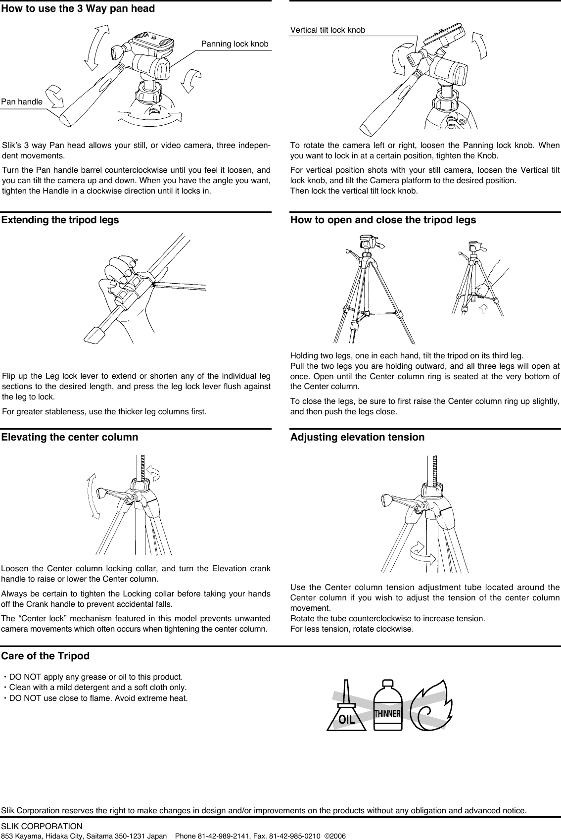 Page 2 of 2 - Slik Slik-Tripod-U-8000-Users-Manual- U8000 .p..  Slik-tripod-u-8000-users-manual