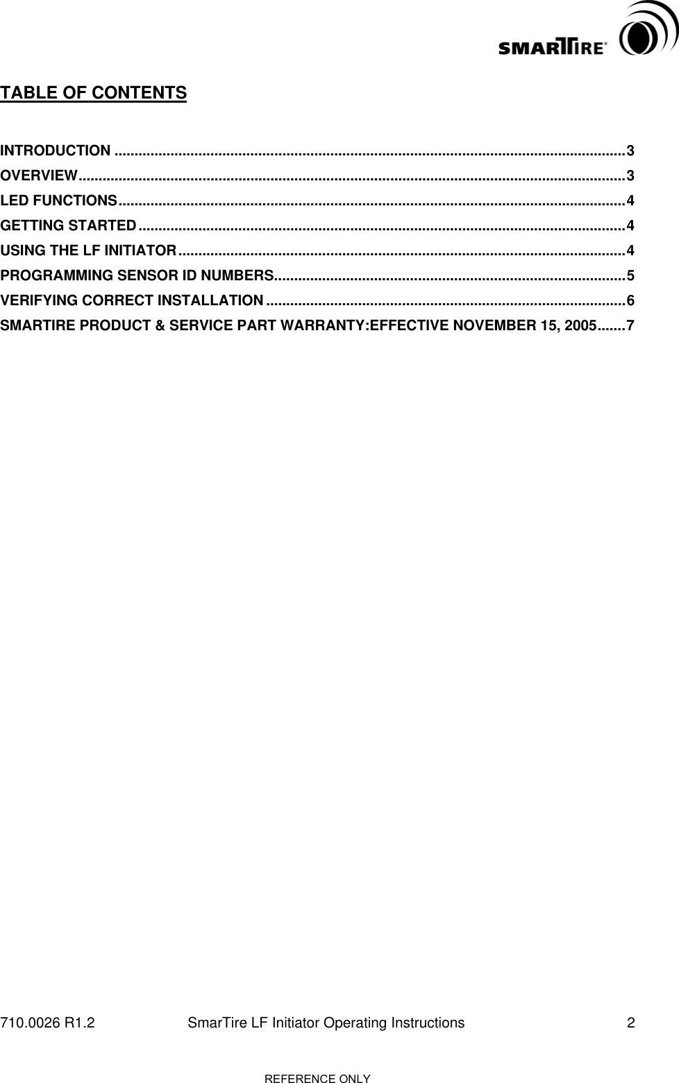 Page 2 of 9 - Smart-Technologies Smart-Technologies-710-0026-Users-Manual 710-0026- LF Initiator Manual