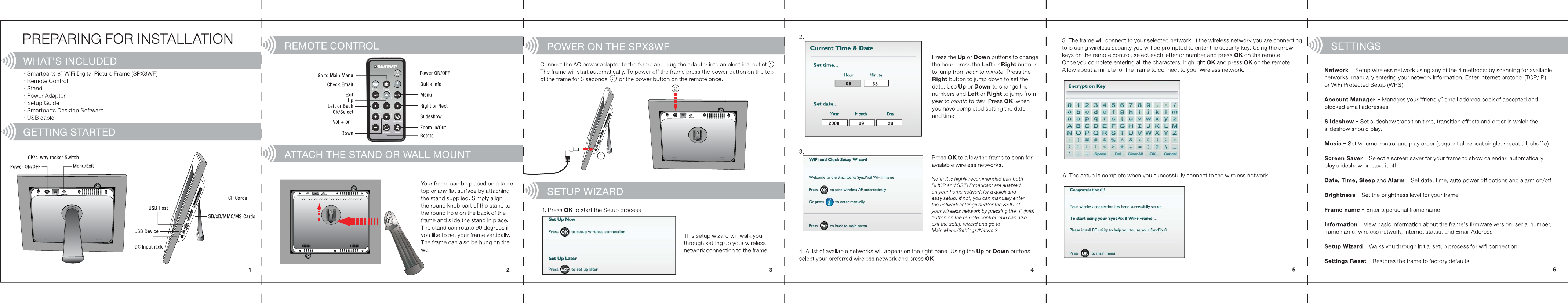 SmartParts SPX8WF Digital Photo Frame User Manual SPX8WF Setup OUTL S1 ai