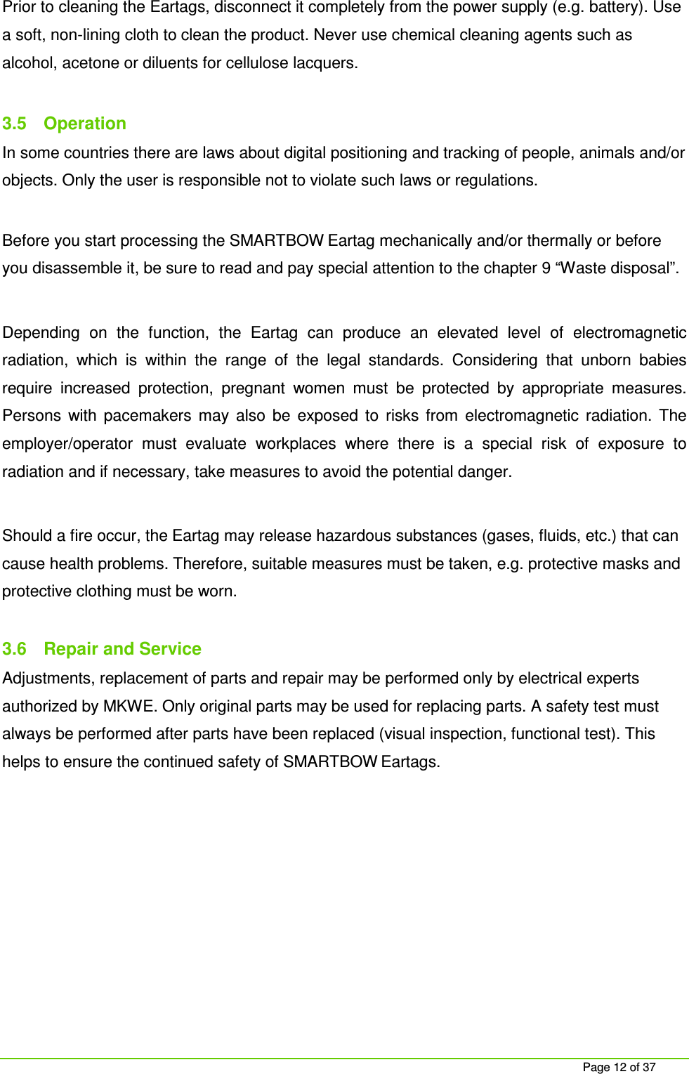 Smartbow E093 Eartag for animals User Manual