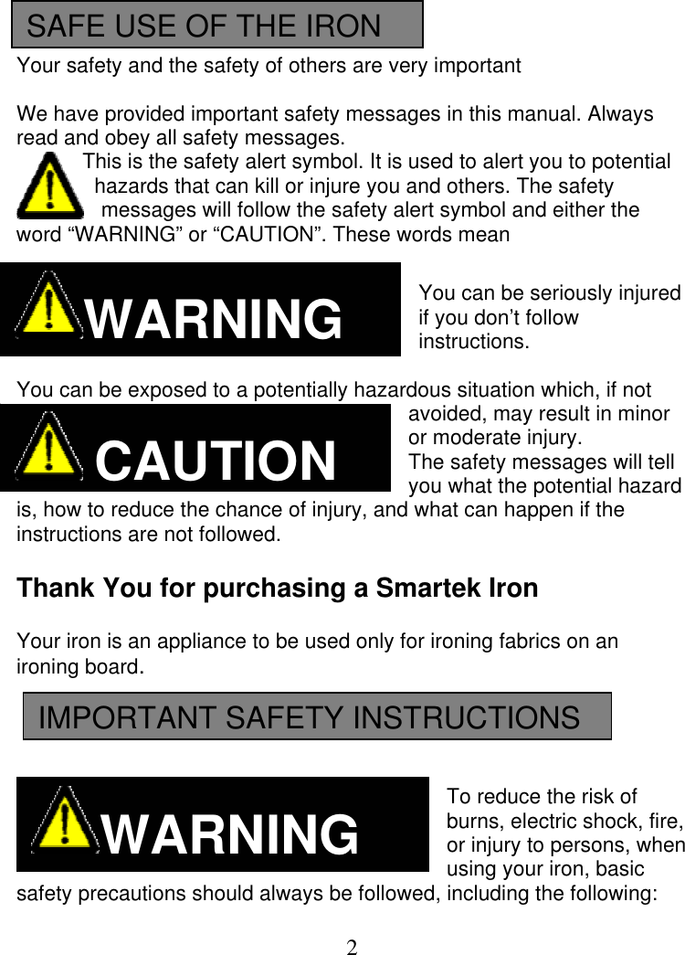 Page 2 of 12 - Smartek Smartek-St-2000-Users-Manual ST-2000 Manual