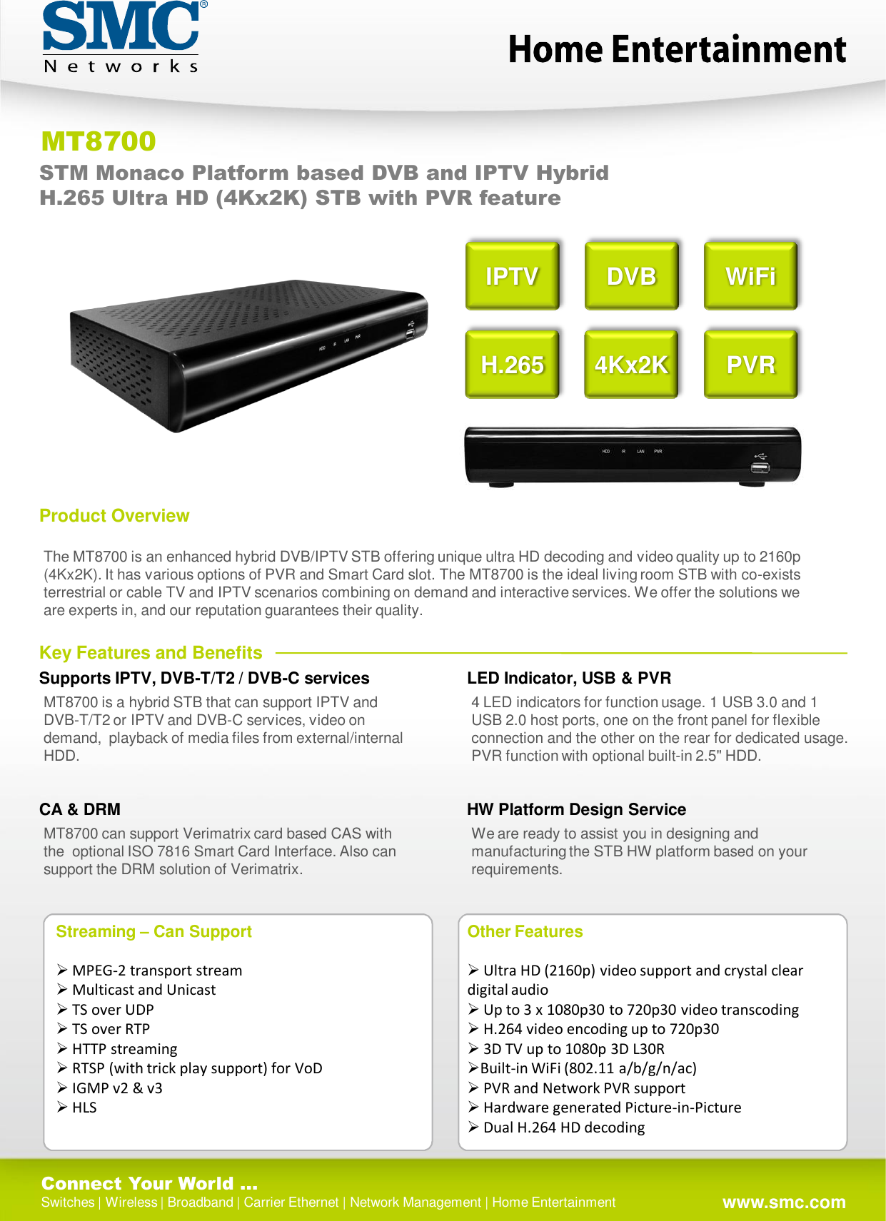 Page 1 of 2 - Smc-Networks Smc-Networks-Mt8700-Datasheet- 投影片 1  Smc-networks-mt8700-datasheet