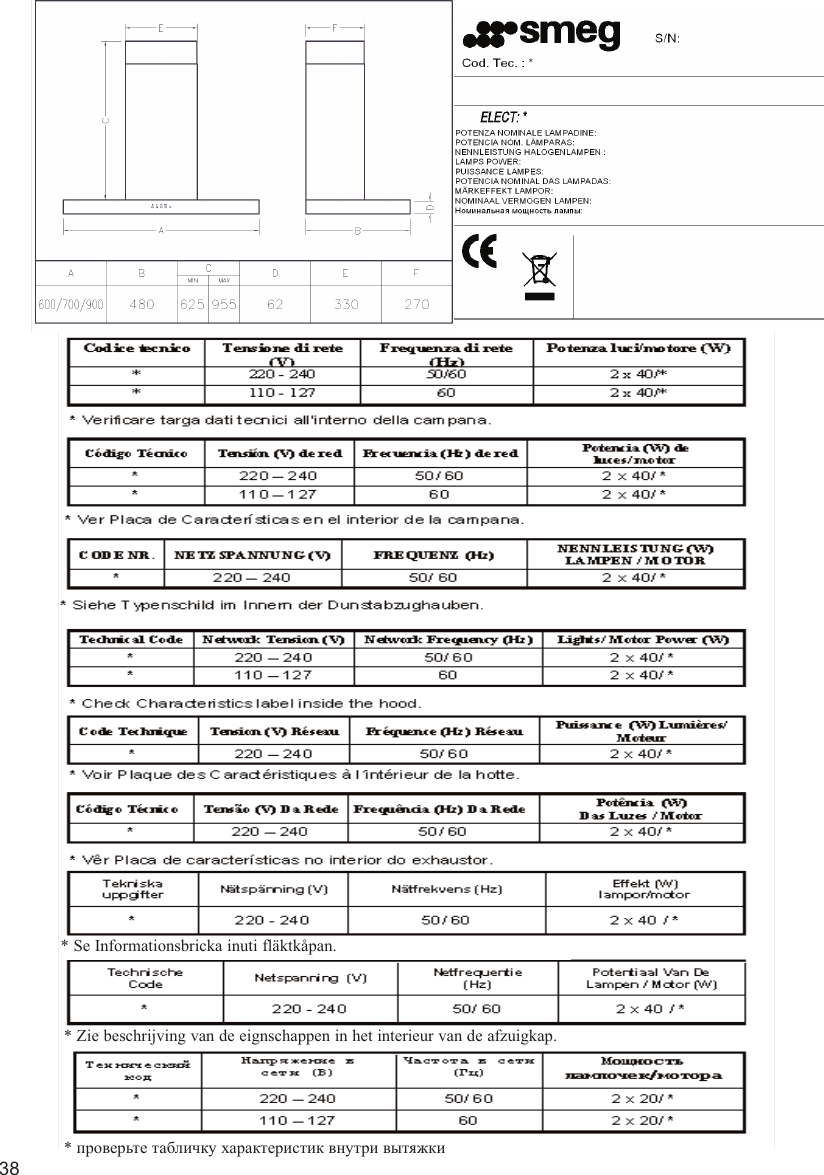 Page 6 of 7 - Smeg Smeg-Kse-61X-Users-Manual- Manual_KSE_smeg  Smeg-kse-61x-users-manual
