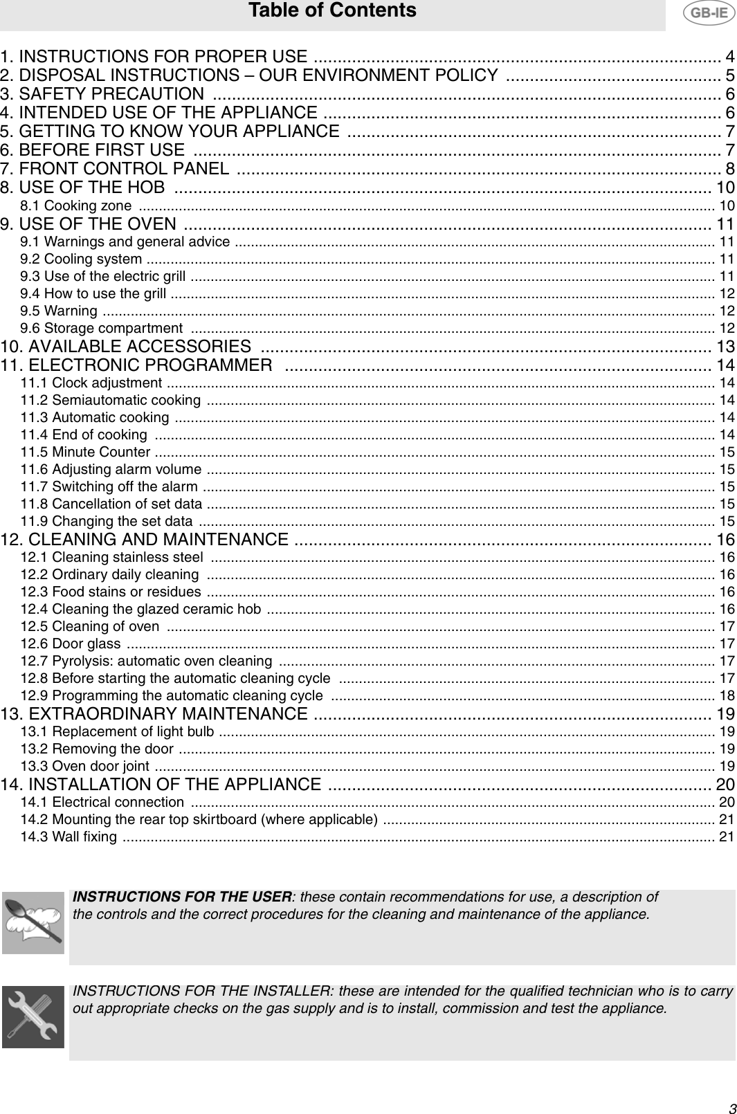 Smeg Suk61Cpx5 Instructions For Installation And Use 02 477 2765 GB
