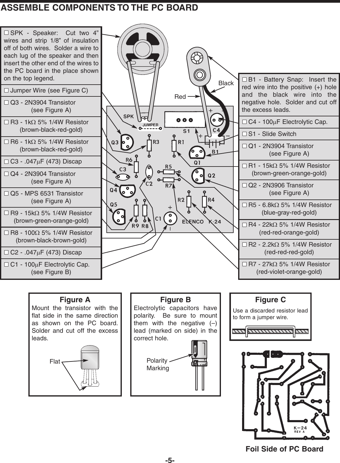 Page 6 of 8 - Snap-Circuits Snap-Circuits-K-24-Users-Manual- K-24 REV-D 7-23-02  Snap-circuits-k-24-users-manual