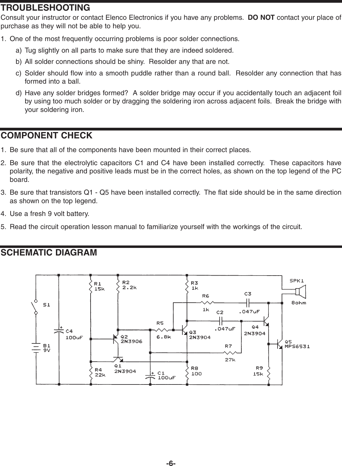 Page 7 of 8 - Snap-Circuits Snap-Circuits-K-24-Users-Manual- K-24 REV-D 7-23-02  Snap-circuits-k-24-users-manual