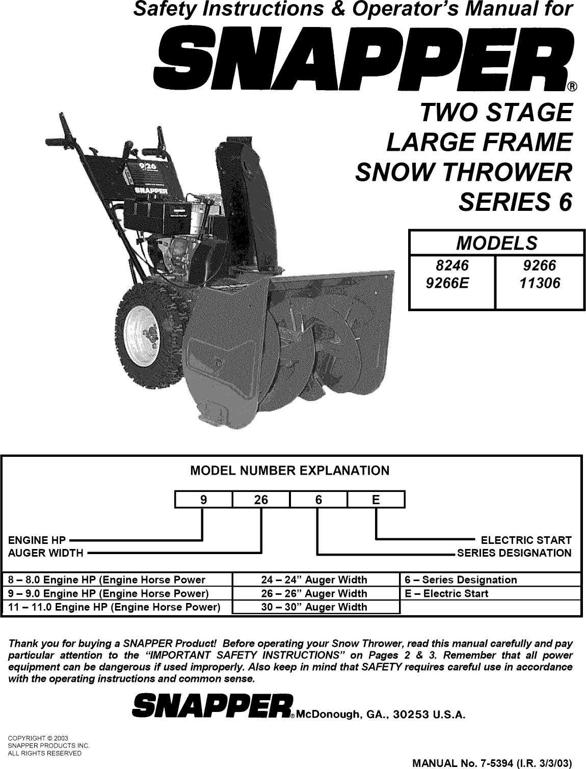 Snapper Snowblower Parts Diagram