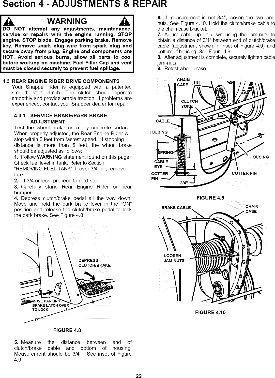 Snapper 281023BVE User Manual REAR ENGINE RIDING MOWER Manuals And ...