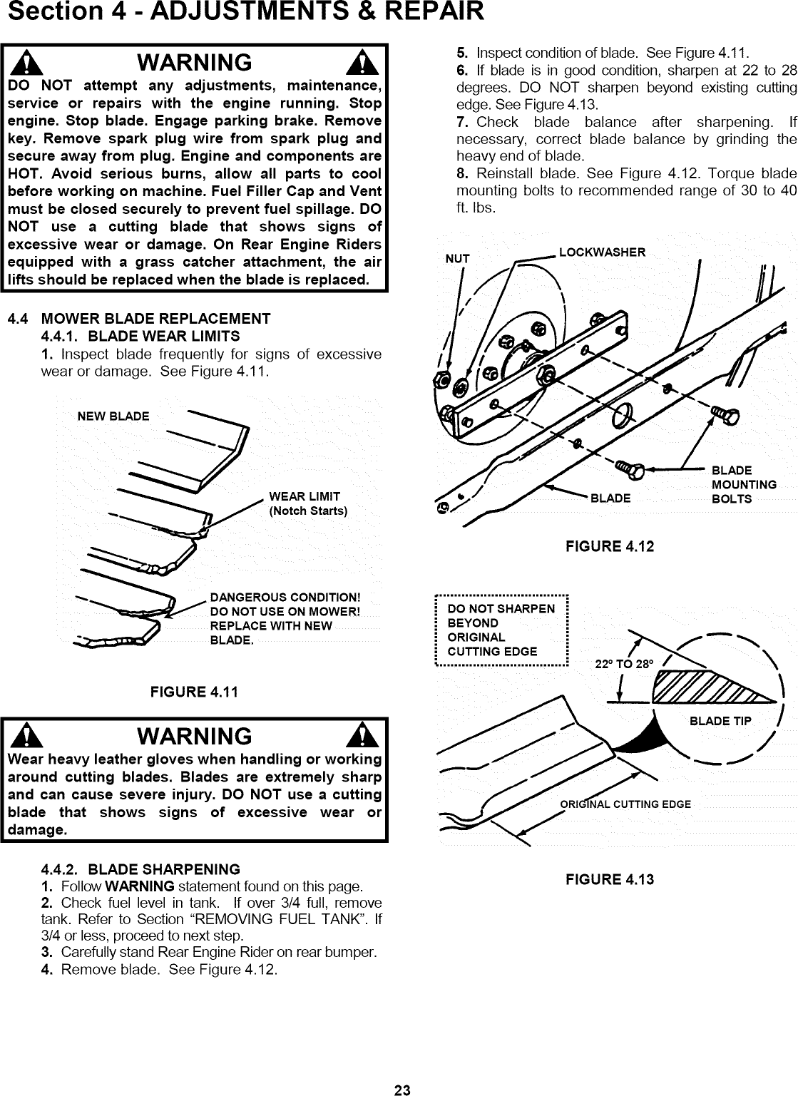 Page 3 of 8 - Snapper 281023BVE User Manual  REAR ENGINE RIDING MOWER - Manuals And Guides L0808013