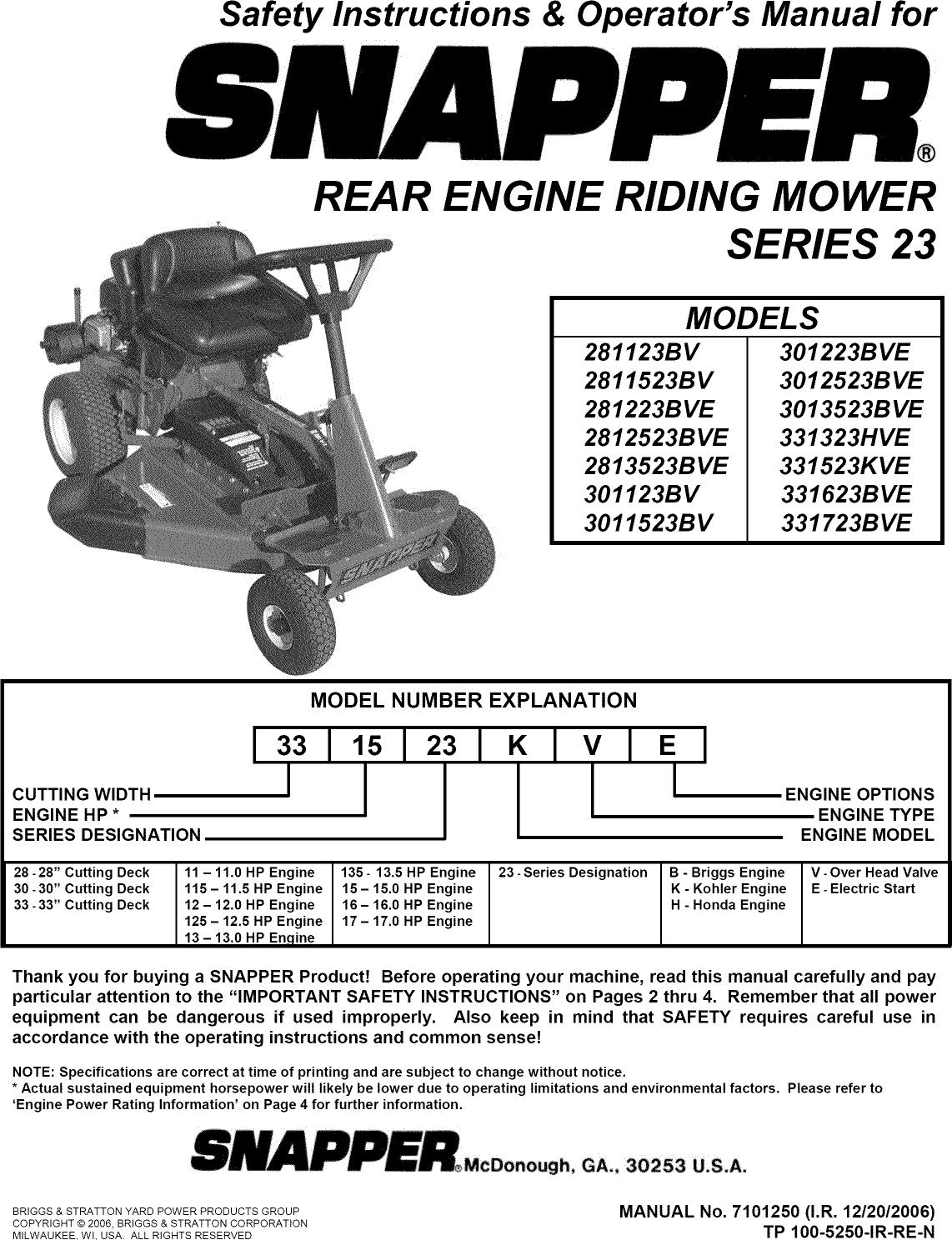 Parts For Snapper Rear Engine Rider