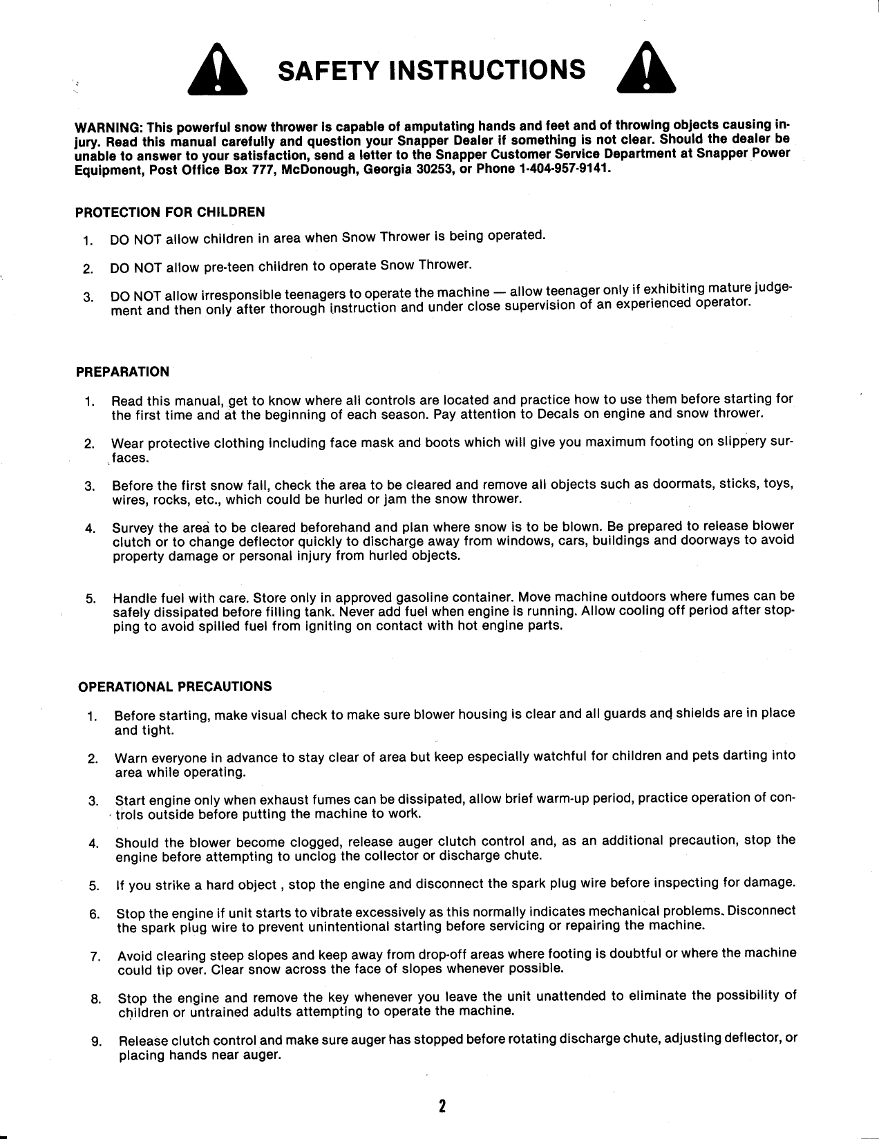 Page 2 of 4 - Snapper Snapper-3201-Series-Users-Manual-  Snapper-3201-series-users-manual