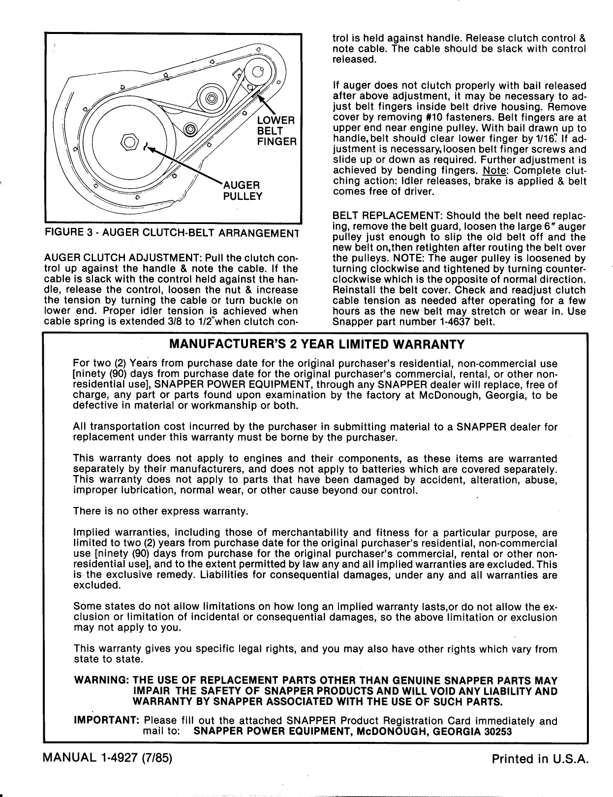 Page 4 of 4 - Snapper Snapper-3201-Series-Users-Manual-  Snapper-3201-series-users-manual