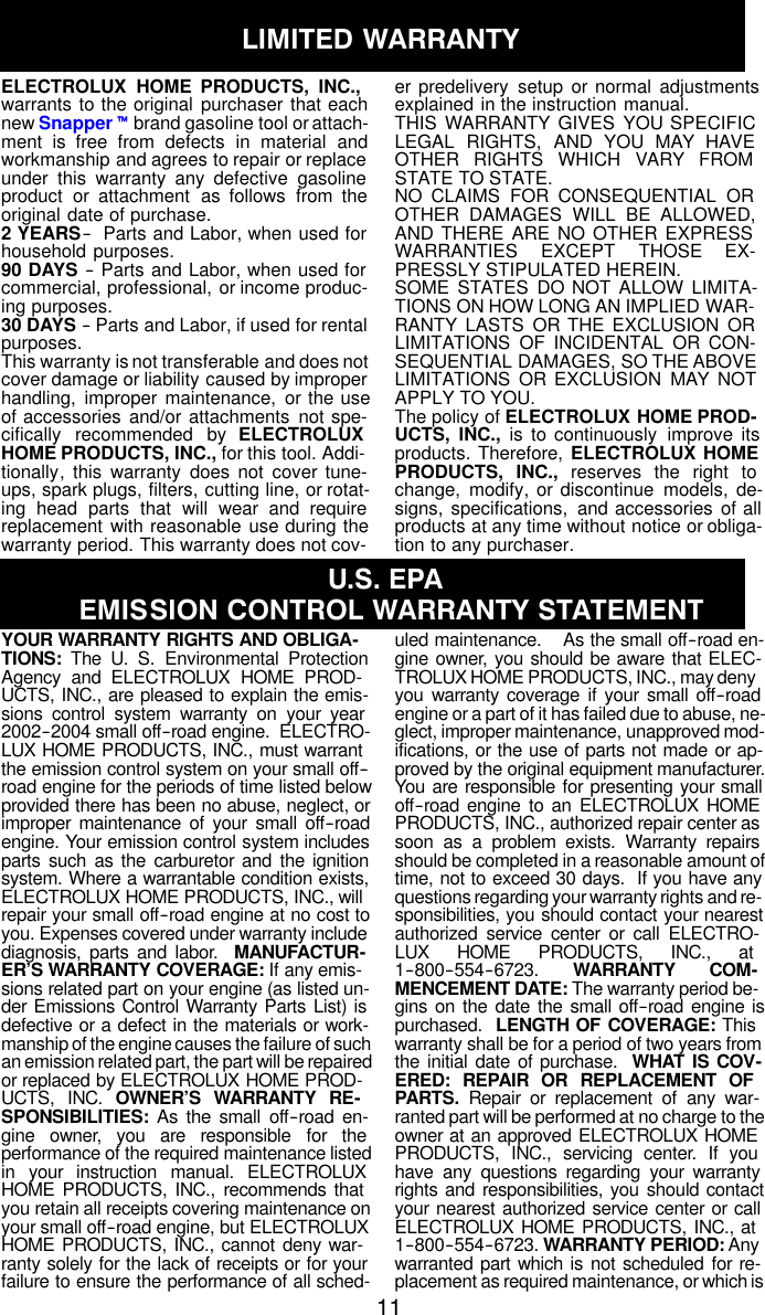 Page 11 of 12 - Snapper S31sst User Manual  To The 1164ea9d-f5d4-48d4-84f3-dd984dc70c9b